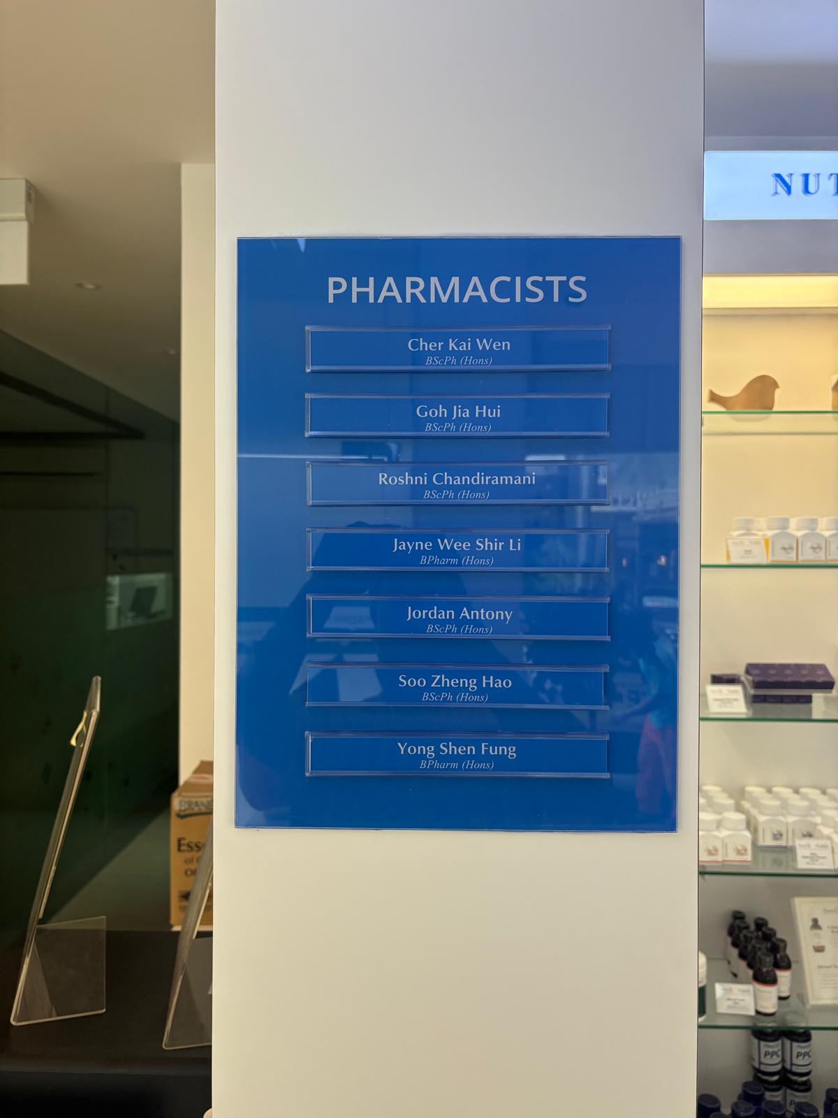 Pharmacists Acrylic Slot-in Signage