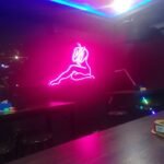 Materials: - Acrylic base - Neon - Colour wording: pink